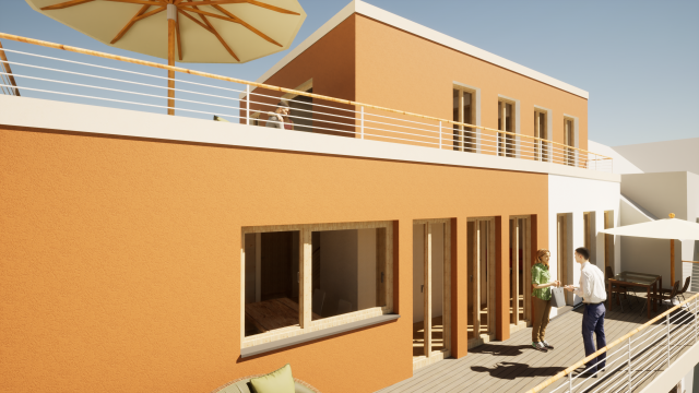 Außenperspektive Dachgeschosswohnung Außenperspektive Dachgeschosswohnung